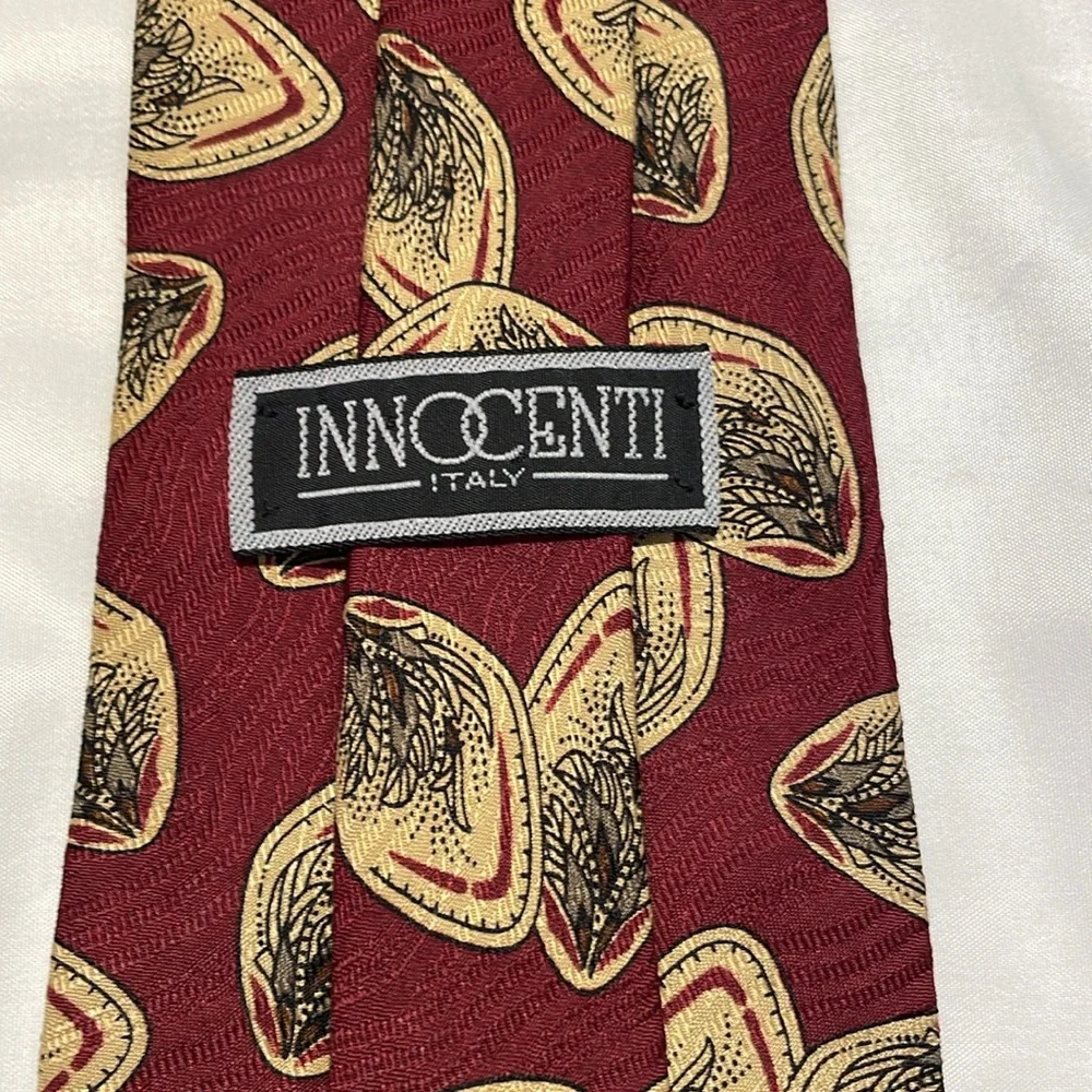 Innocenti Italy Maroon‎ and Floral Tie Men's Accessories Formal Business Casual